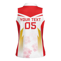 Custom Japan Rugby 2024 Women Sleeveless Polo Shirt Go Cherry Blossoms LT05 - Wonder Print Shop