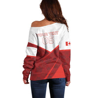 Custom Canada Rugby 2024 Off Shoulder Sweater Go Canada Simple Style LT05 - Wonder Print Shop