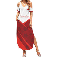 Custom Canada Rugby 2024 Summer Maxi Dress Go Canada Simple Style LT05 - Wonder Print Shop