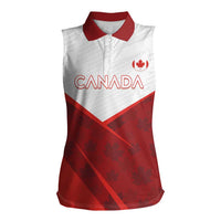 Custom Canada Rugby 2024 Women Sleeveless Polo Shirt Go Canada Simple Style LT05 - Wonder Print Shop