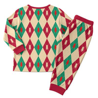 Green And Red Diamond Christmas Pattern Christmas Pajama Set - Wonder Print Shop