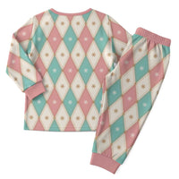 Pastel Snowflake Christmas Argyle Pattern Christmas Pajama Set - Wonder Print Shop