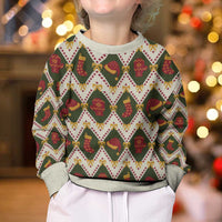 Green Cozy Christmas Argyle Pattern Kid Ugly Christmas Sweater - Wonder Print Shop