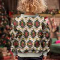 Green Cozy Christmas Argyle Pattern Kid Ugly Christmas Sweater - Wonder Print Shop