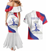 Personalised Haiti 221st Anniversary Independence Day Couples Matching Mermaid Dress and Hawaiian Shirt LT05 - Wonder Print Shop