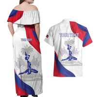 Personalised Haiti 221st Anniversary Independence Day Couples Matching Off Shoulder Maxi Dress and Hawaiian Shirt LT05 - Wonder Print Shop