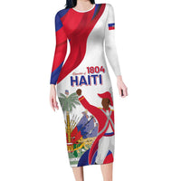 Personalised Haiti 221st Anniversary Independence Day Family Matching Long Sleeve Bodycon Dress and Hawaiian Shirt LT05 - Wonder Print Shop