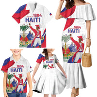 Personalised Haiti 221st Anniversary Independence Day Family Matching Mermaid Dress and Hawaiian Shirt LT05 - Wonder Print Shop