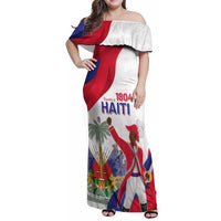 Personalised Haiti 221st Anniversary Independence Day Family Matching Off Shoulder Maxi Dress and Hawaiian Shirt LT05 - Wonder Print Shop