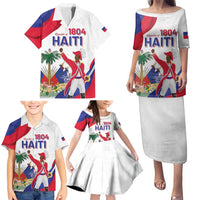 Personalised Haiti 221st Anniversary Independence Day Family Matching Puletasi and Hawaiian Shirt LT05 - Wonder Print Shop