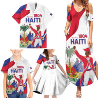 Personalised Haiti 221st Anniversary Independence Day Family Matching Summer Maxi Dress and Hawaiian Shirt LT05 - Wonder Print Shop