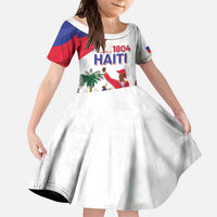 Personalised Haiti 221st Anniversary Independence Day Kid Short Sleeve Dress LT05 - Wonder Print Shop
