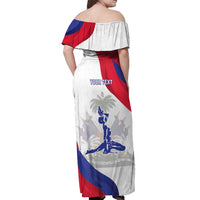 Personalised Haiti 221st Anniversary Independence Day Off Shoulder Maxi Dress LT05 - Wonder Print Shop