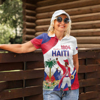 Personalised Haiti 221st Anniversary Independence Day Women Polo Shirt LT05 - Wonder Print Shop