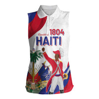 Personalised Haiti 221st Anniversary Independence Day Women Sleeveless Polo Shirt LT05 - Wonder Print Shop