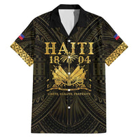 Haiti 1804 Family Matching Mermaid Dress and Hawaiian Shirt Polynesian Gold Neg Maron LT05 - Wonder Print Shop