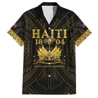 Haiti 1804 Family Matching Tank Maxi Dress and Hawaiian Shirt Polynesian Gold Neg Maron LT05 - Wonder Print Shop