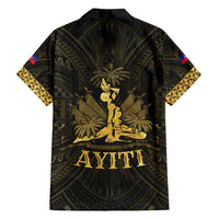 Haiti 1804 Family Matching Tank Maxi Dress and Hawaiian Shirt Polynesian Gold Neg Maron LT05 - Wonder Print Shop