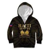 Haiti 1804 Kid Hoodie Polynesian Gold Neg Maron LT05 - Wonder Print Shop