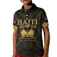 Haiti 1804 Kid Polo Shirt Polynesian Gold Neg Maron LT05 - Wonder Print Shop
