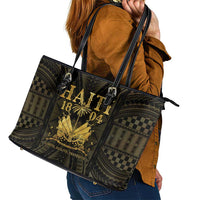 Haiti 1804 Leather Tote Bag Polynesian Gold Neg Maron LT05 - Wonder Print Shop