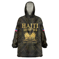 Haiti 1804 Wearable Blanket Hoodie Polynesian Gold Neg Maron LT05 - Wonder Print Shop