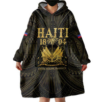 Haiti 1804 Wearable Blanket Hoodie Polynesian Gold Neg Maron LT05 - Wonder Print Shop