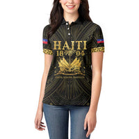 Haiti 1804 Women Polo Shirt Polynesian Gold Neg Maron LT05 - Wonder Print Shop