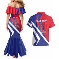 Personalised Haiti 1804 Couples Matching Mermaid Dress and Hawaiian Shirt Coat Of Arms Simple Style LT05 - Wonder Print Shop