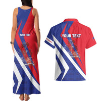 Personalised Haiti 1804 Couples Matching Tank Maxi Dress and Hawaiian Shirt Coat Of Arms Simple Style LT05 - Wonder Print Shop