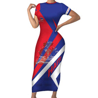 Personalised Haiti 1804 Family Matching Short Sleeve Bodycon Dress and Hawaiian Shirt Coat Of Arms Simple Style LT05 - Wonder Print Shop