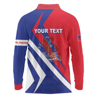 Personalised Haiti 1804 Long Sleeve Polo Shirt Coat Of Arms Simple Style LT05 - Wonder Print Shop
