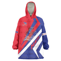 Personalised Haiti 1804 Wearable Blanket Hoodie Coat Of Arms Simple Style LT05 - Wonder Print Shop