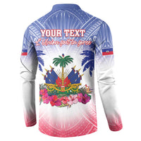 Personalised Haiti Independence Day Button Sweatshirt Neg Maron Polynesian Style LT05