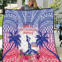 Haiti Independence Day Quilt Neg Maron Polynesian Style LT05
