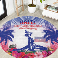 Haiti Independence Day Round Carpet Neg Maron Polynesian Style LT05