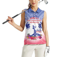 Personalised Haiti Independence Day Women Sleeveless Polo Shirt Neg Maron Polynesian Style LT05