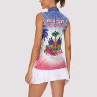 Personalised Haiti Independence Day Women Sleeveless Polo Shirt Neg Maron Polynesian Style LT05 - Wonder Print Shop