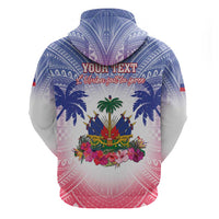 Personalised Haiti Independence Day Zip Hoodie Neg Maron Polynesian Style LT05