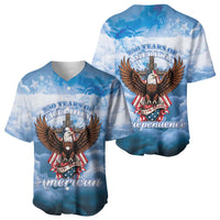 250 Years Of Freedom Baseball Jersey American Patriotic 1776 To 2026 Majestic Bald Eagle - Wonder Print Shop