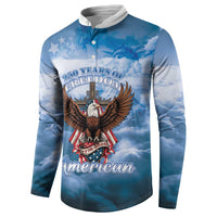 250 Years Of Freedom Button Sweatshirt American Patriotic 1776 To 2026 Majestic Bald Eagle - Wonder Print Shop