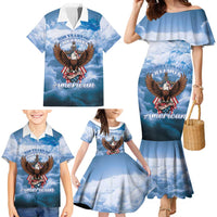 250 Years Of Freedom Family Matching Mermaid Dress and Hawaiian Shirt American Patriotic 1776 To 2026 Majestic Bald Eagle - Wonder Print Shop