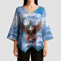 250 Years Of Freedom Kimono Sleeve Blouse American Patriotic 1776 To 2026 Majestic Bald Eagle - Wonder Print Shop