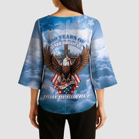 250 Years Of Freedom Kimono Sleeve Blouse American Patriotic 1776 To 2026 Majestic Bald Eagle - Wonder Print Shop