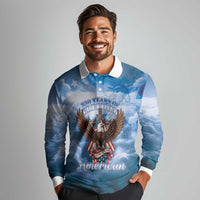 250 Years Of Freedom Long Sleeve Polo Shirt American Patriotic 1776 To 2026 Majestic Bald Eagle - Wonder Print Shop