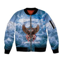 250 Years Of Freedom Sleeve Zip Bomber Jacket American Patriotic 1776 To 2026 Majestic Bald Eagle - Wonder Print Shop