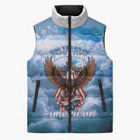 250 Years Of Freedom Sleeveless Puffer Jacket American Patriotic 1776 To 2026 Majestic Bald Eagle - Wonder Print Shop