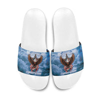 250 Years Of Freedom Slide Sandals American Patriotic 1776 To 2026 Majestic Bald Eagle - Wonder Print Shop