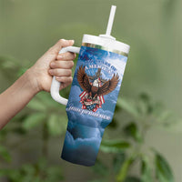 250 Years Of Freedom Tumbler With Handle American Patriotic 1776 To 2026 Majestic Bald Eagle - Wonder Print Shop