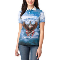 250 Years Of Freedom Women Polo Shirt American Patriotic 1776 To 2026 Majestic Bald Eagle - Wonder Print Shop